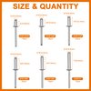 ISPINNER 100pcs 6 Sizes Aluminum Blind Rivets, Pop Rivets Assortment Kit 3/16" x (5/16" 3/8" 1/2" 5/8" 3/4" 1")(Silver)