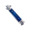Switchblade Comb Pocket Knife Hair Brush Automatic Push Button Folding Barber (Blue Marble)