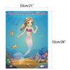 FEPITO Mermaid Party Supplies Pin The Tail on The Mermaid Party Game with 24Pcs Tail Stickers for Mermaid Party Favors, Kids Birthday Party