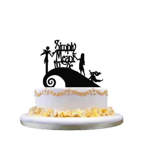 Jack and Sally Simply Meant To Be Wedding Cake Topper,Jack and Sally cake topper
