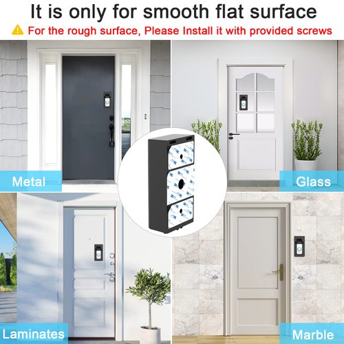 Adhesive Mount Compatible with for Video Doorbell No-Drill Mounting Bracket Cover Holder Not Block Doorbell Sensor