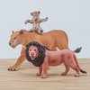 Atralo Service Wildlife Animal Figures Model Playsets 3 PCS Lion Family Figure Model Toy Desktop Decoration Collection Party Favors Toys for Boys Girls Kids