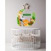 Jungle Animals Custom Name Wall Decal - Baby Safari Animals Series Theme Wall Art Decal - Wall Decal for Nursery Bedroom playroom Decoration (Wide 15"x13" Height)