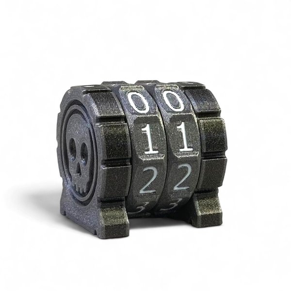 Life Counter - Game Counter - HP Tracker for TCG, CCG, TTRPG, Board Games, Card Games... (2 Gray Rings+White Numbers)
