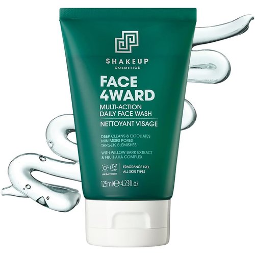 Shakeup - Mens Face Wash, Multi-Action, Daily Use, Deep Cleans & Exfoliates, with Willow Bark Extract & Fruit AHA Complex, Vegan Skincare, 125ml