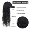 Yunkang Goddess Faux Locs Wig Hat With Curly Locs For Black Women Synthetic Bohemia Locs Twist Crochet Curls Braids with Cap Hippie dreadlock Wig Baseball Cap Braided Wigs (18inch, 1B)