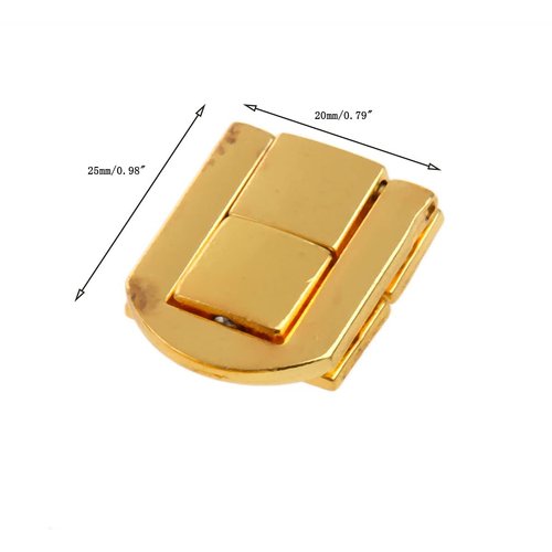 dophee Toggle Catch Lock 0.98"x0.79" Gold Retro Style Iron Hasp Wood Chest Lock Latch Clasp with Screws for Jewellery Box Suitcase Chest Decoration (5-Pack)