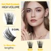 Bodermincer 120 Clusters 10mm+12mm/12mm+14mm/14mm+16mm Mixed Wide Cluster False Eyelash Individual Cluster EyeLashes Grafting Fake False Eyelashes Eyelash Extension (Black 14mm+16mm Mixed)