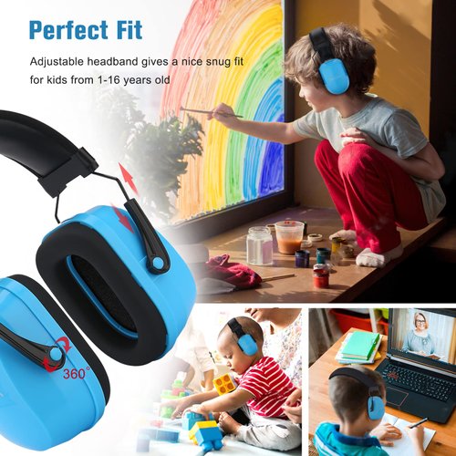 ProCase Kids Ear Protection, SNR 29 dB Noise Cancelling Headphones for Autism Children Toddler, Sound Proof Noise Reduction Earmuffs for Fireworks, Flight, Concert -Blue