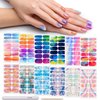 DANNEASY 12 Sheets Nail Wraps for Women Nail Polish Strips Color Blending Self Adhesive Nail Sticker Polish Fingernail Manicure Stickers with Nail File, Cuticle Stick (Rainbow Style)
