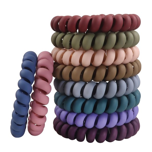 TUUXI 10 pcs Hair Ties Colorful Scrunchies Hair Accessories for Women Hair Ties No Damaged Rubber Bands for Hair Ponytail Holders Spiral Hair Ties Thick Hair