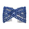 LOVEF 3 Pcs Ponytail Comfy Comb, Hair Comb is perfect for Easy Ponytails, UpDos and Twists, Hair Accessory with Beaded Double Combs, Blue Light Blue Purple Rose Pink, Medium
