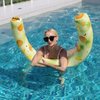 Pool Noodle Set - 2 Pack Inflatable Swimming Noodles for Adults Pool Noodles Floats Pink Yellow Curved Swimming Pool Float for Summer Vacation Sea Beach Lake Exercise Party （Flamingo & Pineapple）