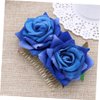 Gogogmee Hair Comb Blue Floral Hair Accessory Headpiece for Women and Girls for Weddings Brides and Bridesmaids