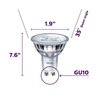 Philips LED GU10 Dimmable Spotlight Bulb - Pack of 3 - 50 Watts, Bright White - Energy Star Certified, Title 20 Compliant