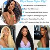 Rujoe Deep Wave Lace Front Wigs Human Hair Pre Plucked 150% Density 13x4 HD Transparent Lace Frontal Wigs Human Hair For Women Deep Curly human hair wigs(30 Inch)