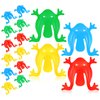 Kisangel 16 Pcs Frog Jumping Toy Finger Pressing Plastic Bouncing Frog Toy for Kids Birthdays Party Favors
