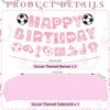 Soccer Birthday Party Decorations for Girls, Including Happy Birthday Banner, Pink Black Balloon Arch, Cake Topper, Tablecloths, Foil Balloons, for Soccer Sports Theme Birthday Party Supplies