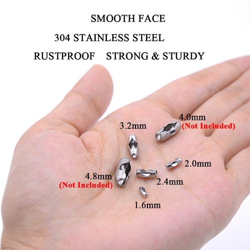 KINGOU 80pcs Stainless Steel Ball Chain Connector Clasps Fits for 1.6/2.0/2.4/3.2mm Beaded Ball Chain …