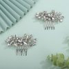 Denifery 2PCS Bridal Hair Comb Rhinestone Wedding Hair Accessories for Brides Crystal Wedding Headpiece for Bride and Bridesmaids Rhinestone Hair Accessory for Women and Girls (Silver)