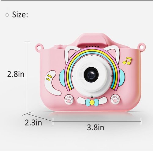 Kids Camera Toys: 9600W Pixel HD, Digital Video Camcorder Camera Toddler Girls Boys Aged 3-8 Children's Christmas Birthday Gift with 64G SD Card Included
