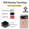 BIAJIYA Phone Card Holder RFID Leather Wallet Credit Adhesive Cell Case Stick-on Card Holder for Women and Men Back of Phone for Most of Smartphones