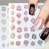 6pcs Colorful Fireworks Nail Art Stiskers 3D Laser Firework Nail Stickers for Women Manicure New Year Nail Supplies Christmas Nail Decals Blooming Pyrotechnics Nails Stickers Holiday Nail Sticker