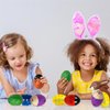 Wooden Maracas for Kids, Colorful Egg Shakers Toy for Boys and Girls Aged 1-3 Years, Gift for Preschool Children, Early Education Toys, 6-Pack Easter Eggs