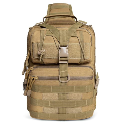 hopopower Tactical Sling Bag Pack Military Assault Rucksack Shoulder Bag Backpack Chest Pack Handbag Waterproof for Travel School Hiking Camping Trekking Exploring Fishing Hunting