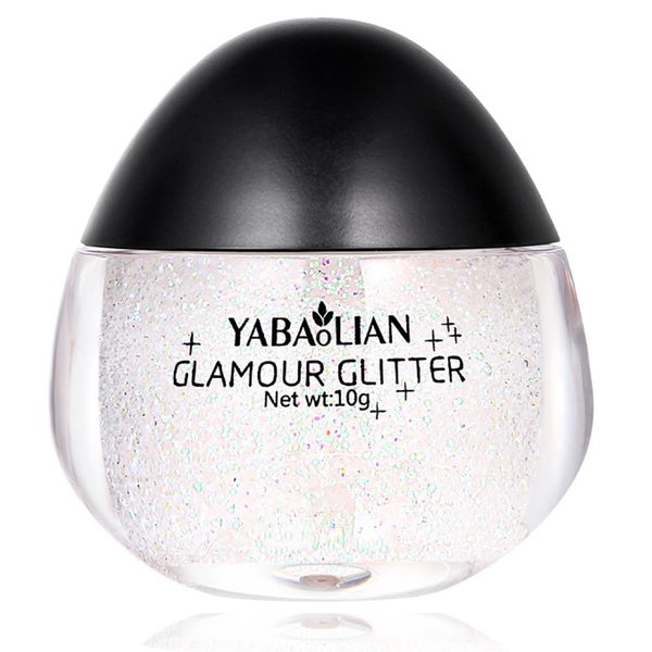 Fine Body Glitter Gel for Face, Eye, Lip, Hair, Body and Nail, Face Glitter Gel Liquid Eyeshadow Glitter Body Gel Festival Glitter Cosmetic Long Lasting Sparkling (#01 White)