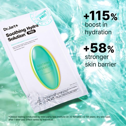 Dr.Jart+ Dermask™ Soothing Hydra Solution™ Face Mask for Visibly Irritated Skin | Sheet Mask | Korean Skin Care, 0.92 Ounce