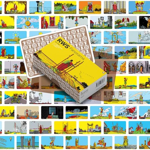 RWS Panorama Tarot | Gilded Gold Edges | 78 Cards | Wide Angle Lens Perspective | 7x12cm Standard Size | Rigid Box