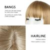 HSPJHTM Pale Blonde Bob Wigs,Short Bob Hair Wigs 10" Straight with Flat Bangs Synthetic Colorful Cosplay Daily Party Wig for Women Natural (Free Wig Cap)