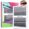 Wispy Lash Clusters 280pcs 30d+40d Individual Lashes 9-16mm Cluster Eyelash Extensions D Curl Eyelash Clusters Diy Lash Extension For Home, Travel, Christmas, Graduation Season, Wedding Parties