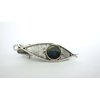 Small dark blue or green stone metal alligator hair clip fine thin hair (Primary color: Deep blue)