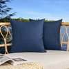 Kevin Textile Pack of 2 Decorative Outdoor Waterproof Throw Pillow Covers Checkered Pillowcases Classic Cushion Cases for Patio Couch Bench 18 x 18 Inch Blue