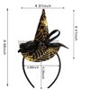 Ecuupas Witch Hat Headband Gold Spider Web Hairband Halloween Party Birthday Hair Decoration for Women Girls Kids Cap Hair Hoop Headdress Head Accessories Head Wear Gifts…