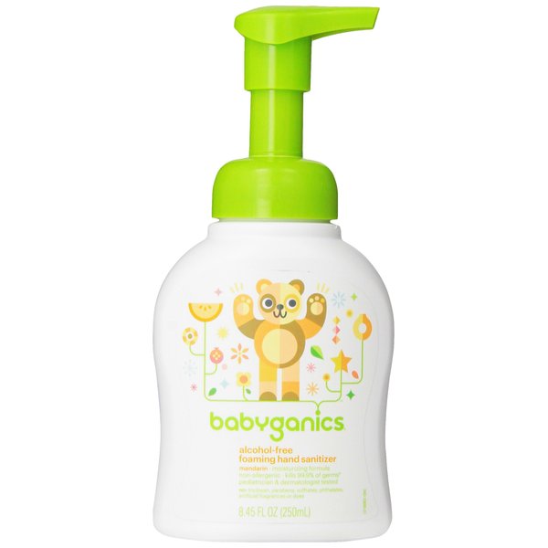 Babyganics Alcohol-Free Foaming Hand Sanitizer, Pump Bottle, Mandarin, 8.45 Fl Oz, Pack of 2