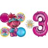 Poppy World Tour 3rd Birthday Party Supplies Trolls 7pc Balloon Bouquet Decorations