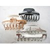 Generic Rose gold silver or dark silver tone metal hair claw clip SET A (Primary color: Gold), 1 Count (Pack of 1)