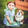 THE QUEEN'S TREASURES 18 Inch Doll Accessories, Officially Licensed Little House on The Prairie Jack The Bulldog, Comes with a Jute Rope Collar, Pet Companion Compatible for Use with American Girl