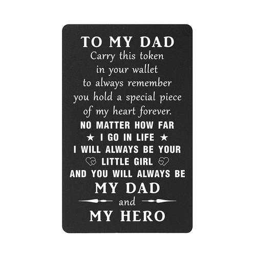 TANWIH I Will Always Be Your Little Girl, Birthday Gifts Wallet Card Insert from Daughter, My Hero Stuff for Men, Fathers Day, Christmas Stocking Stuffers Gifts