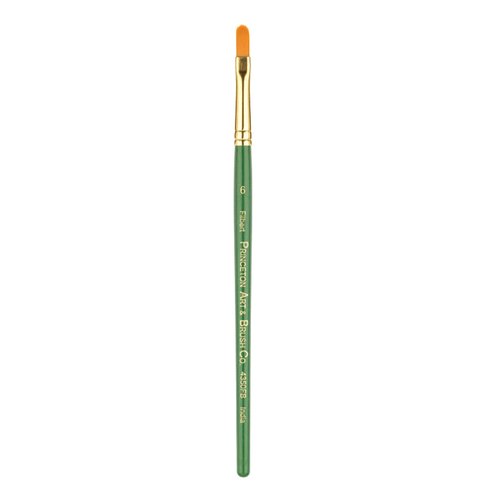 Princeton Artist Brush Co. Lauren Series 4350 - Short Handled Filbert Size 6 - Single Golden Synthetic Paintbrush for Watercolor and Acrylic Painting