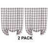 2 Pack Buffalo Check Plaid Tie Up Shades Farmhouse Style Gingham Rod Pocket Window Curtain for Kitchen 42x63 Inches White and Black (White and Grey)