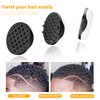 WTTORDE Silicone Twist Curl Hair Brush for Afro Waves, Detachable Two-Sided Wave Tool With Big and Small Holes for Men, Women, Short Hair, Black, 1 Pcs
