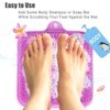 Shower Foot Cleaner Scrubber Massager, Foot Pain Tired Feet Relaxing Acupressure Mat with Non-Slip Suction Cups and Cleaning Bristles, Increase Circulation, Exfoliation (Lavender, 9.5 x 9.5 Inches)
