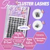MayIFindYou Fluffly Lash Clusters 72 Pcs D Curl DIY Eyelash Extensions Volume Faux Mink Lash Extension Reusable Individual Lash Clusters Natural Look with Tweezer Mixed Lashes (MIX 8-16mm, Violet-A03)