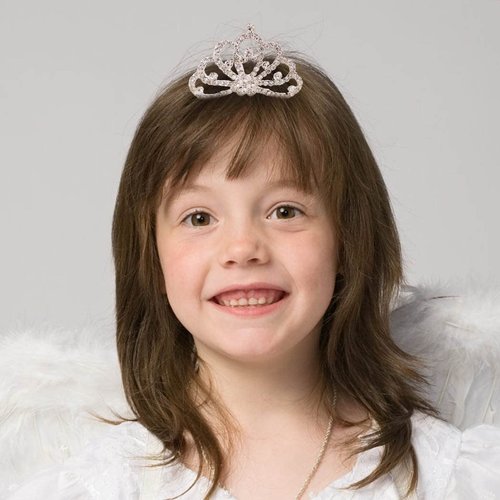 Kilshye Princess Crown Hair Comb Silver Girls Tiara Combs Rhinestone Prom Tiaras and Crowns Hairpiece for Kids (Silver)