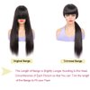 X-TRESS Black Wig with Bangs Human Hair,16Inch Straight Wigs with Bang Wear and Go Glueless Wig for Women,Full Machine Made No Lace Front Wigs 100% Human Hair Bang Wigs(16Inch)