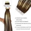Tape in Hair Extensions Omber Brown with Blonde Highlight 24 Inch Tape in Extensions Human Hair Silky Straight Hair Extensions 20pcs 50g/Pack Brazilian Double Sided Tape in Extensions